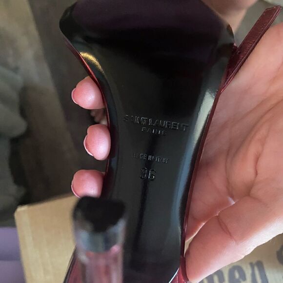 [Saint Laurent] red metallic heels BNWT #7 - Picture 6 of 7